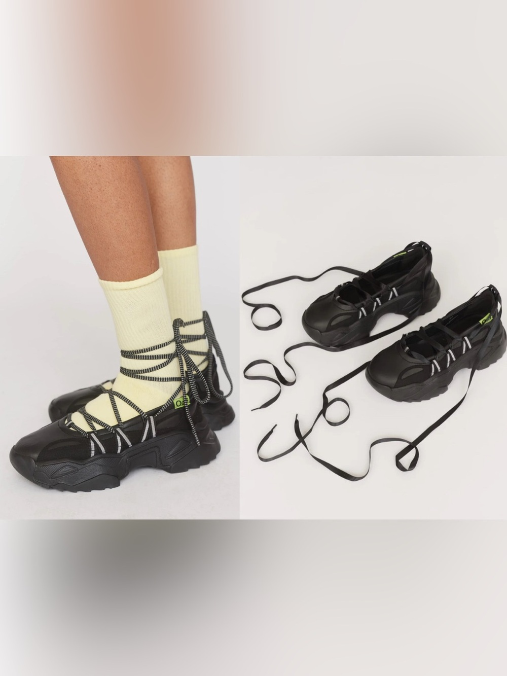 Lazy Oaf Happy Sad Lace Up Ballet Black Sneaker Great Condition Limited Edition